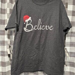 Port and Company Gray 'Believe' Short Sleeve Tee